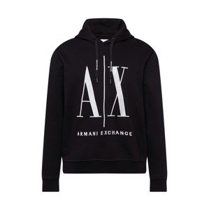 ARMANI EXCHANGE Mikina  černá / bílá