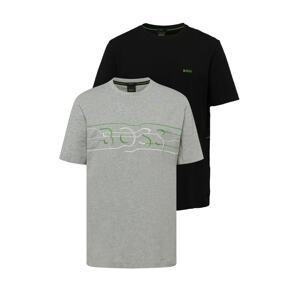 BOSS Green Tričko  šedý melír / zelená / černá / offwhite