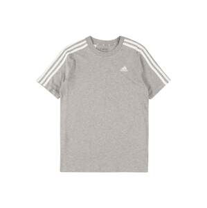 ADIDAS SPORTSWEAR Funkční tričko  šedý melír / bílá