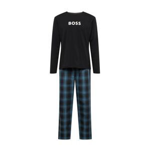 BOSS Black Pyžamo dlouhé 'Easy'  azurová modrá / černá / bílá