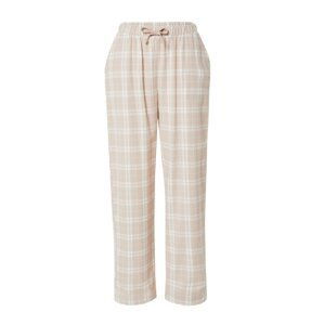 Lindex Pyžamové kalhoty  světle béžová / bílá