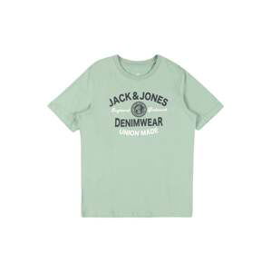 Jack & Jones Junior Tričko  marine modrá / světle zelená / bílá