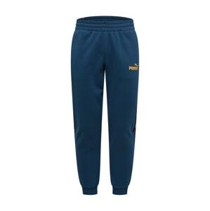 PUMA Sportovní kalhoty  marine modrá / zlatá
