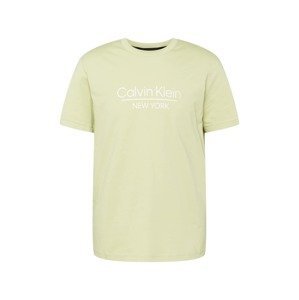 Calvin Klein Tričko  světle zelená / bílá