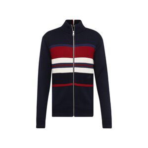 TOMMY HILFIGER Kardigan 'Seasonal'  modrá / noční modrá / červená / bílá