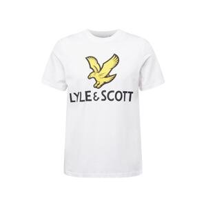 Lyle & Scott Tričko  žlutá / černá / bílá