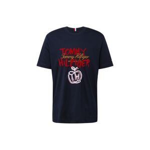 TOMMY HILFIGER Tričko 'POP'  noční modrá / oranžová / tmavě červená / offwhite