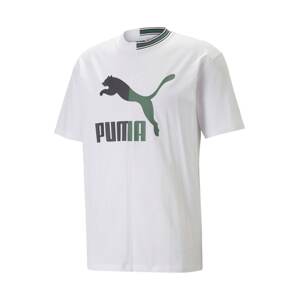 PUMA Tričko  tmavě zelená / černá / bílá