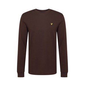 Lyle & Scott Tričko  tmavě hnědá / zlatě žlutá