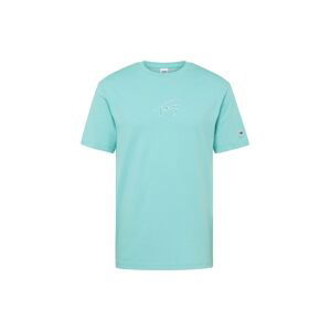 Tommy Jeans Tričko  aqua modrá / bílá