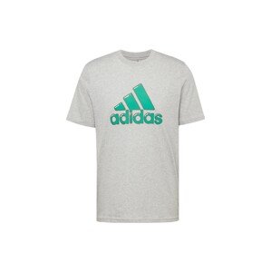 ADIDAS SPORTSWEAR Funkční tričko  šedý melír / zelená