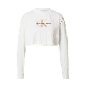 Calvin Klein Jeans Tričko 'Archival'  béžová / rezavě hnědá / bílá