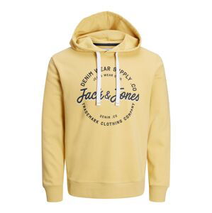 JACK & JONES Mikina 'ANDY'  žlutá / černá / bílá