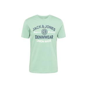 JACK & JONES Tričko  námořnická modř / mátová / bílá