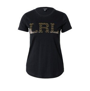 Lauren Ralph Lauren Tričko  tmavě hnědá / černá