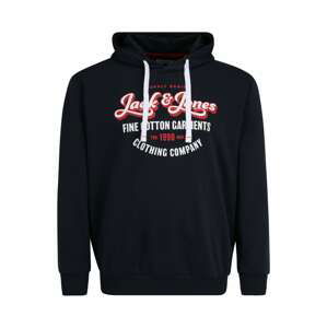 Jack & Jones Plus Mikina  marine modrá / lososová / bílá