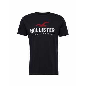 HOLLISTER Tričko  tmavě červená / černá / bílá