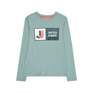 Jack & Jones Junior Tričko 'LOGAN'  námořnická modř / kouřově modrá / oranžová / offwhite