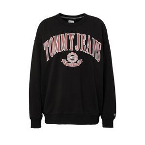 Tommy Jeans Mikina  červená / černá / bílá