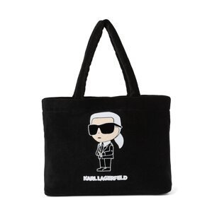 Karl Lagerfeld Nákupní taška ' Ikonik 2.0 Beach Terry'  černá / bílá