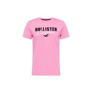 HOLLISTER Tričko  pink / černá / bílá