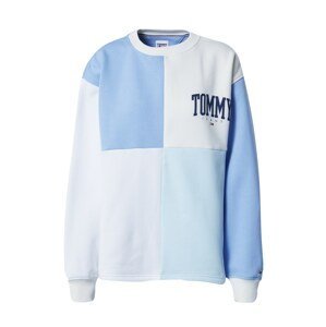 Tommy Jeans Mikina  námořnická modř / aqua modrá / světlemodrá / bílá