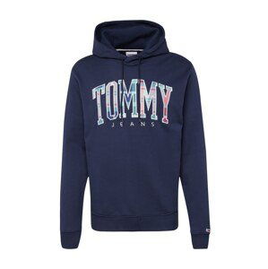 Tommy Jeans Mikina 'Tartan'  aqua modrá / tmavě modrá / bobule / bílá