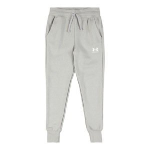 UNDER ARMOUR Sportovní kalhoty  šedá / bílá