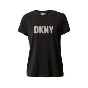DKNY Tričko  růžová / černá / stříbrná