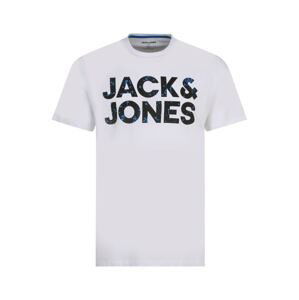 Jack & Jones Plus Tričko 'NEON'  modrá / černá / bílá