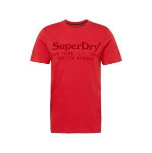 Superdry Tričko  červená / tmavě červená