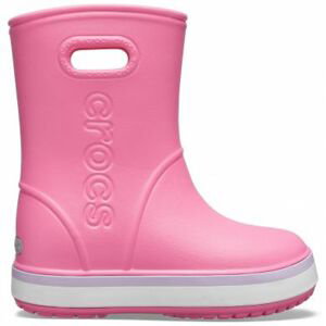 holínky Crocs Crocsband Rain Boot - Pink lemonade/Lavender velikosti bot EU: 31