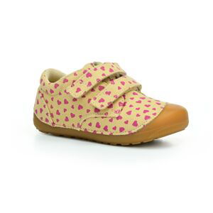 Bundgaard Petit Strap Canvas Beige Hearts barefoot boty Velikost boty (EU): 23, Vnitřní délka boty: 144, Vnitřní šířka boty: 61