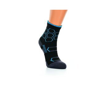 Little Shoes Ponožky Sport Hexagon Kids BF Black Turquoise, 1 pár Velikost ponožek: 20-24 EU