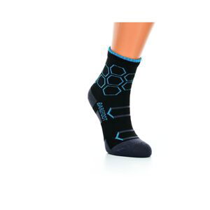 Little Shoes Ponožky Sport Hexagon Kids BF Black Turquoise, 1 pár Velikost ponožek: 25-29 EU
