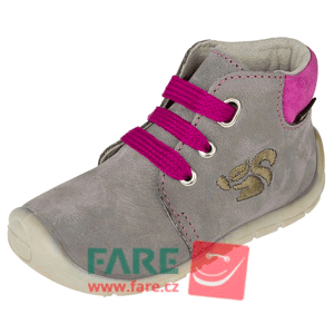 boty Fare 5021251 šedé s fialovou tkaničkou (bare) Velikost boty (EU): 21, Vnitřní délka boty: 136, Vnitřní šířka boty: 60