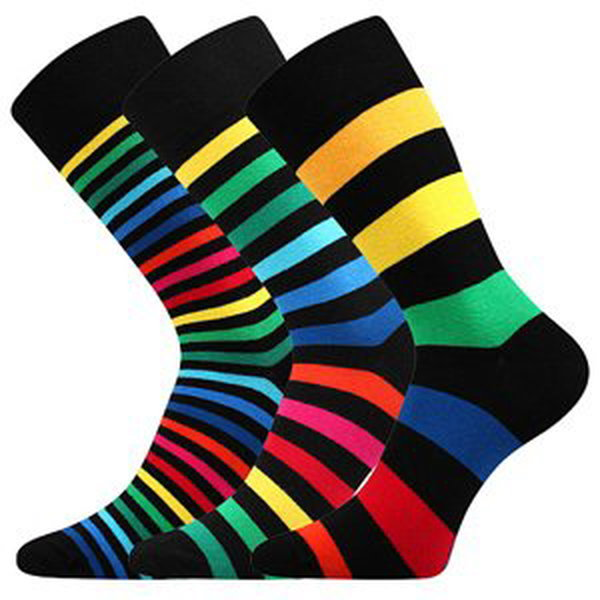 VoXX Ponožky Lonka Deline II mix barevné s černou, 3 páry Velikost ponožek: 39-42 EU