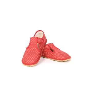 bačkory Beda červené s puntíky (BF-060010/W) Velikost boty (EU): 34, Vnitřní délka boty: 222, Vnitřní šířka boty: 84