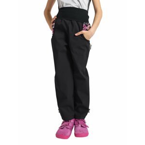 dětské softshellové kalhoty s fleecem Unuo Basic Kouzelné květiny černá Velikost boty (EU): 116/122