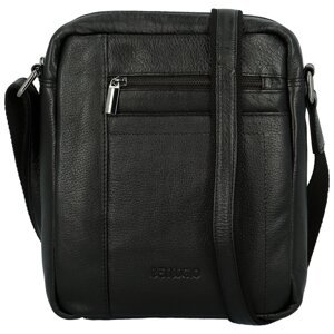 Trendy pánská kožená crossbody taška Bellugio Sakis, černá