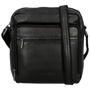 Módní pánská kožená crossbody taška Bellugio Hagar, černá