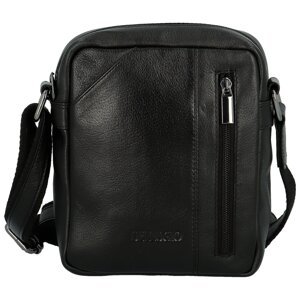 Trendy pánská kožená crossbody taška Bellugio Kaan, černá