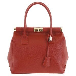 Luxusní dámská kožená kabelka Zina, červená