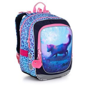 Školní batoh Topgal ENDY s jaguářím vzorem, modrý