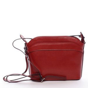 Kožená elegantní crossbody kabelka Angie, červená