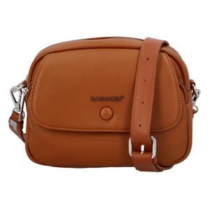 Hravá dámská koženková crossbody Sissi, koňaková