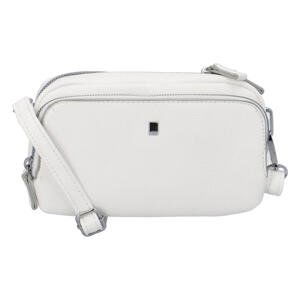 Prostorná koženková crossbody Danny, bílá