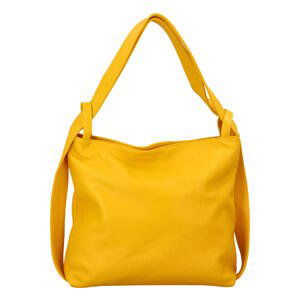 Stylová kožený kabelko batoh Becky, žlutá