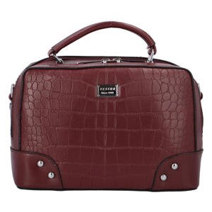 Stylová crossbody kabelka Croco Sia, vínová