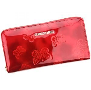 Dámská luxusní kožená lakovaná peněženka Gregorio Santall,  červená